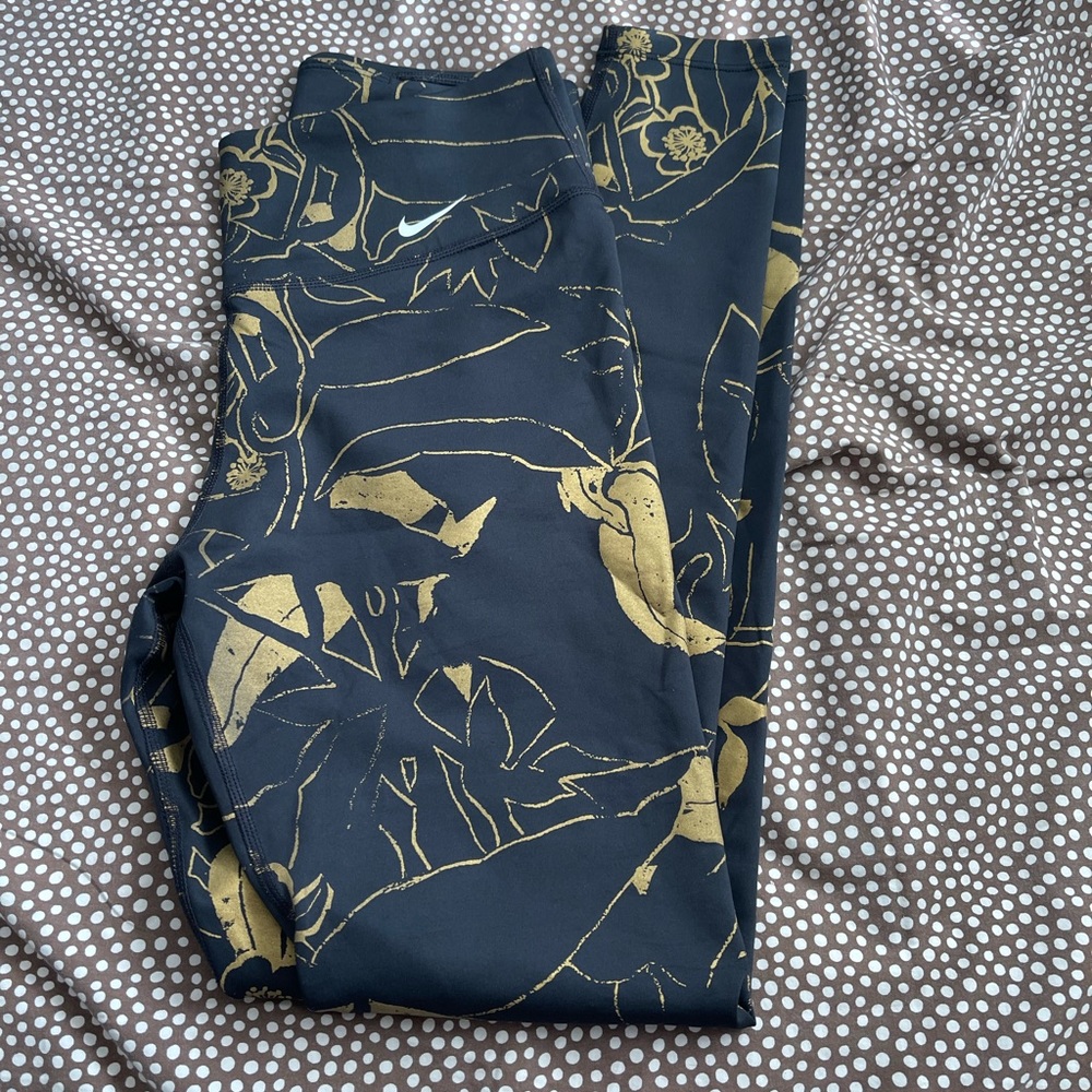 Nike Leggings Gold Floral Print